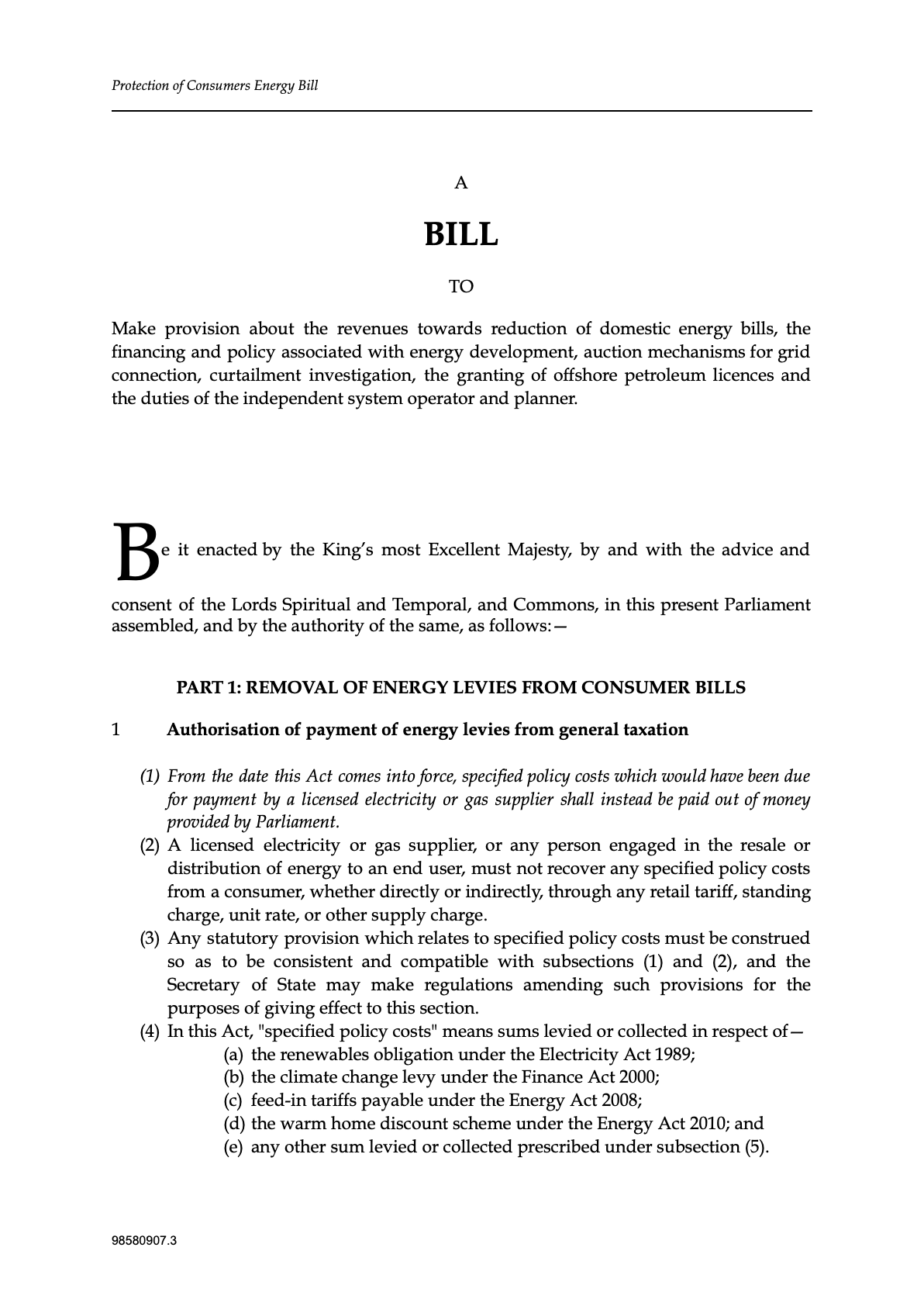 Protection of Bill Payers (Energy) Bill — page 2 of 11