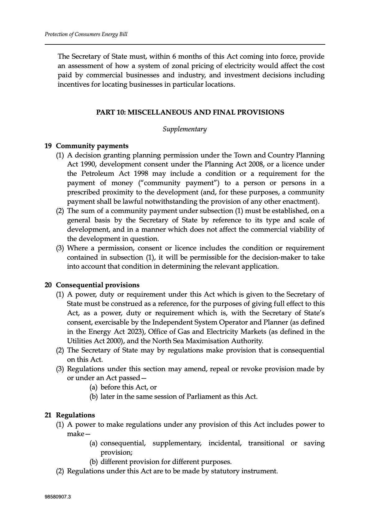 Protection of Bill Payers (Energy) Bill — page 9 of 11