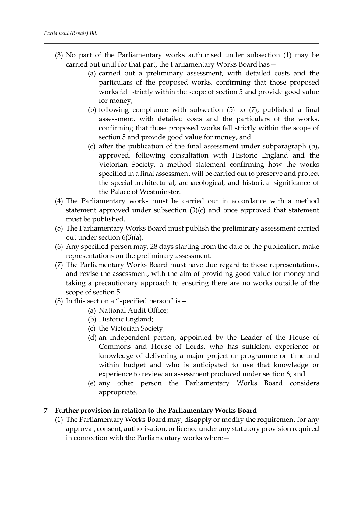 Parliament (Repair) Bill — page 5 of 12