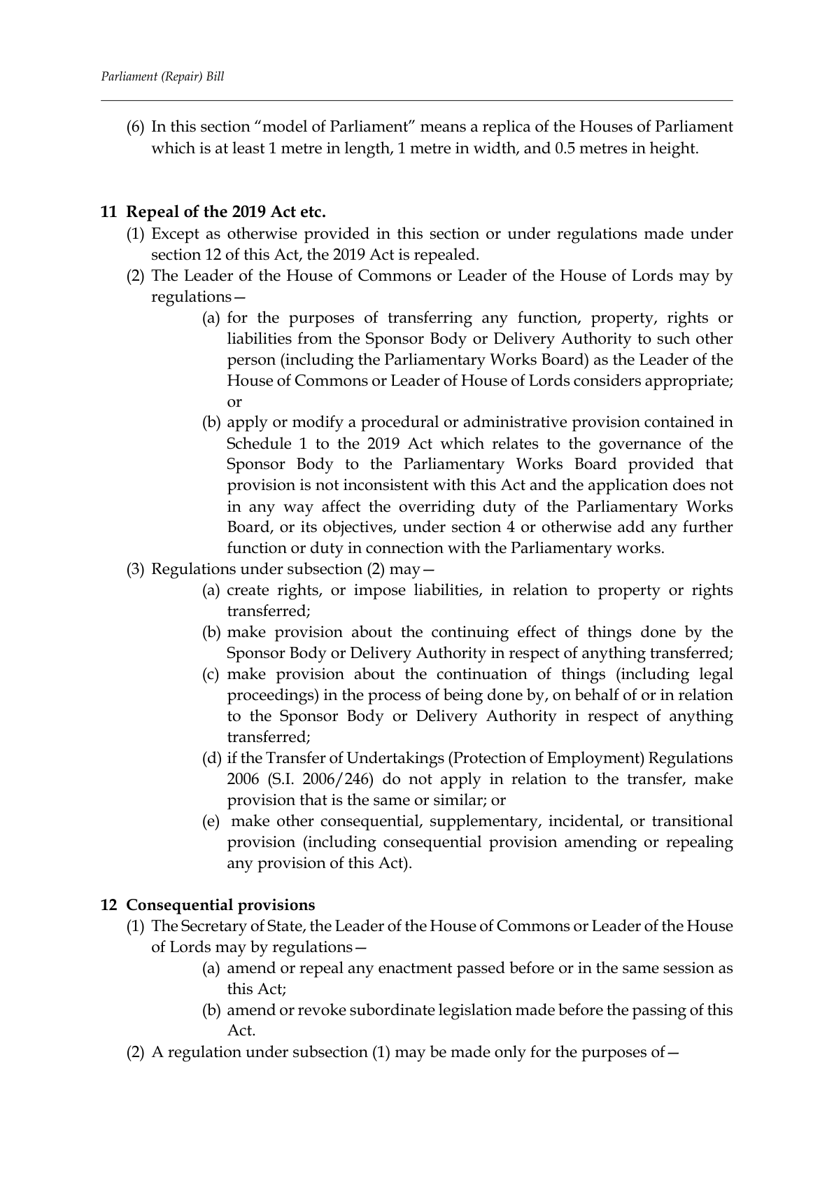 Parliament (Repair) Bill — page 9 of 12